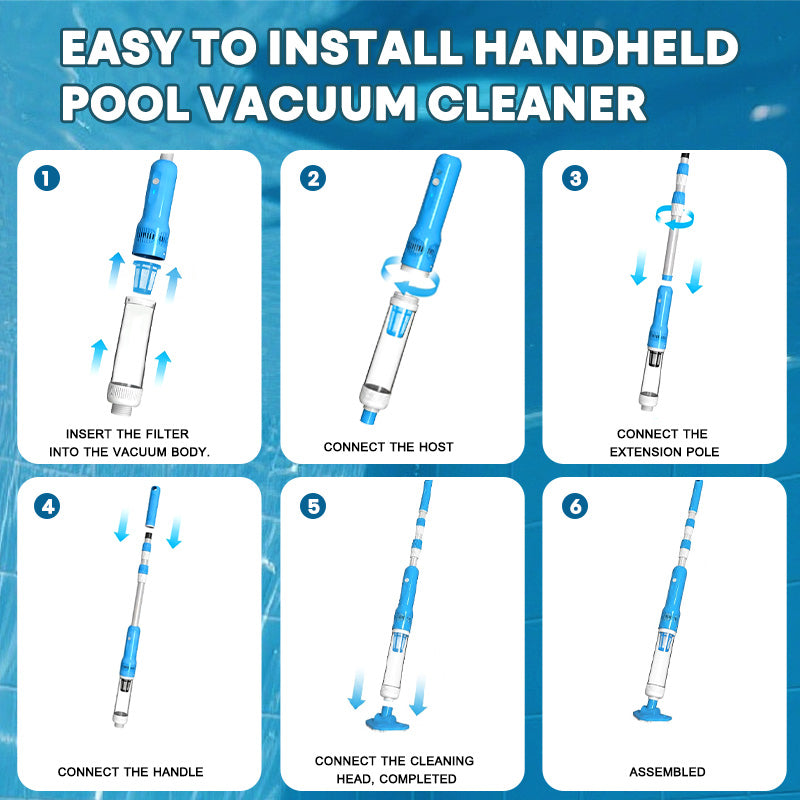 Cordless 3-in-1 Pool Vacuum Cleaner Pro – Powerful Rechargeable Cleaning for Pools, Spas & Hot Tubs