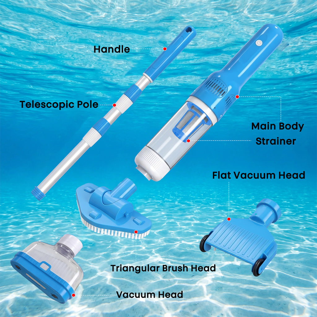 Cordless 3-in-1 Pool Vacuum Cleaner Pro – Powerful Rechargeable Cleaning for Pools, Spas & Hot Tubs