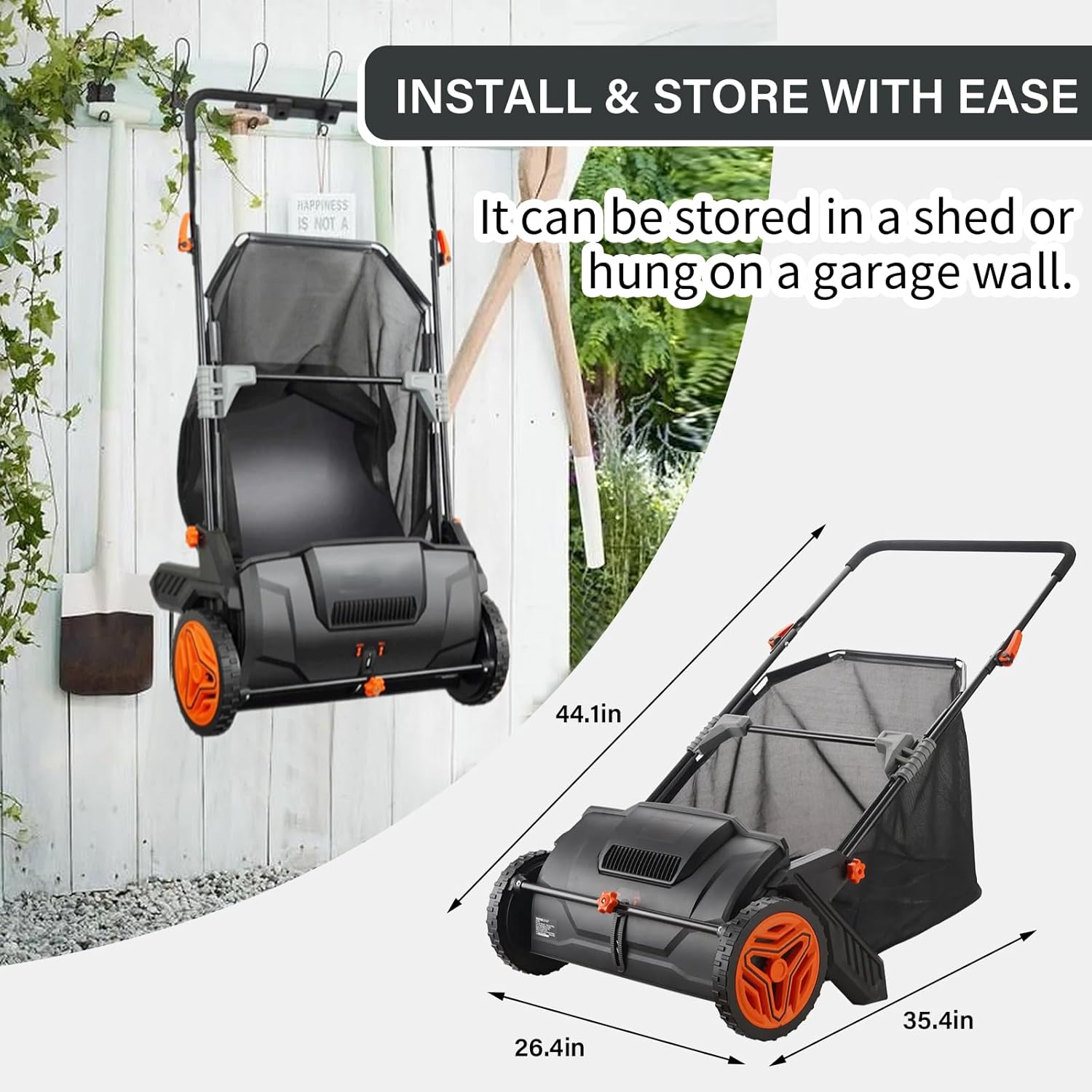 21-Inch Lawn Sweeper with 3.5 cu ft Collection Bag