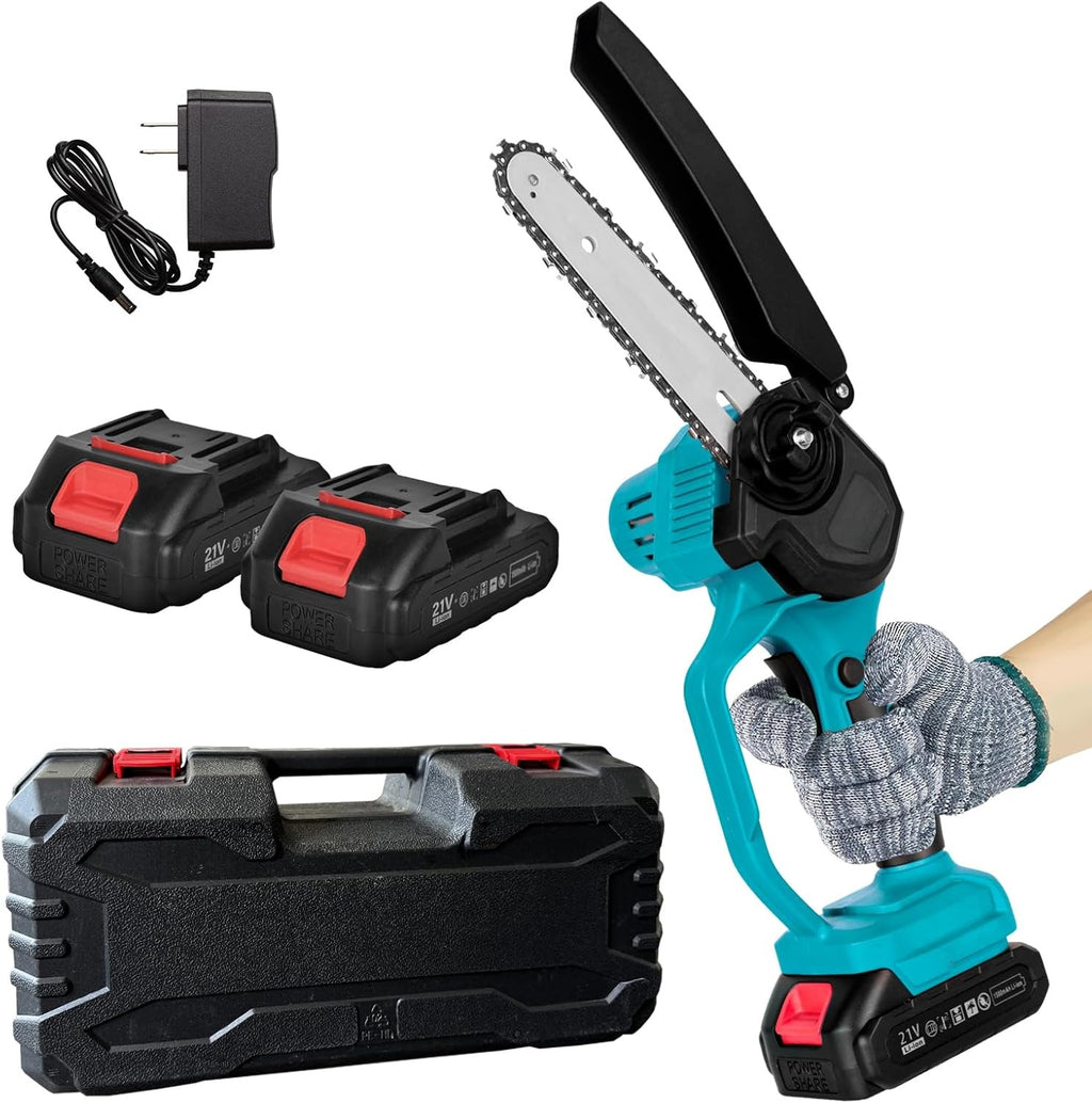 Compact Cordless Chainsaw with Dual Batteries — Powerful Outdoor Cutting Tool - NebulTool