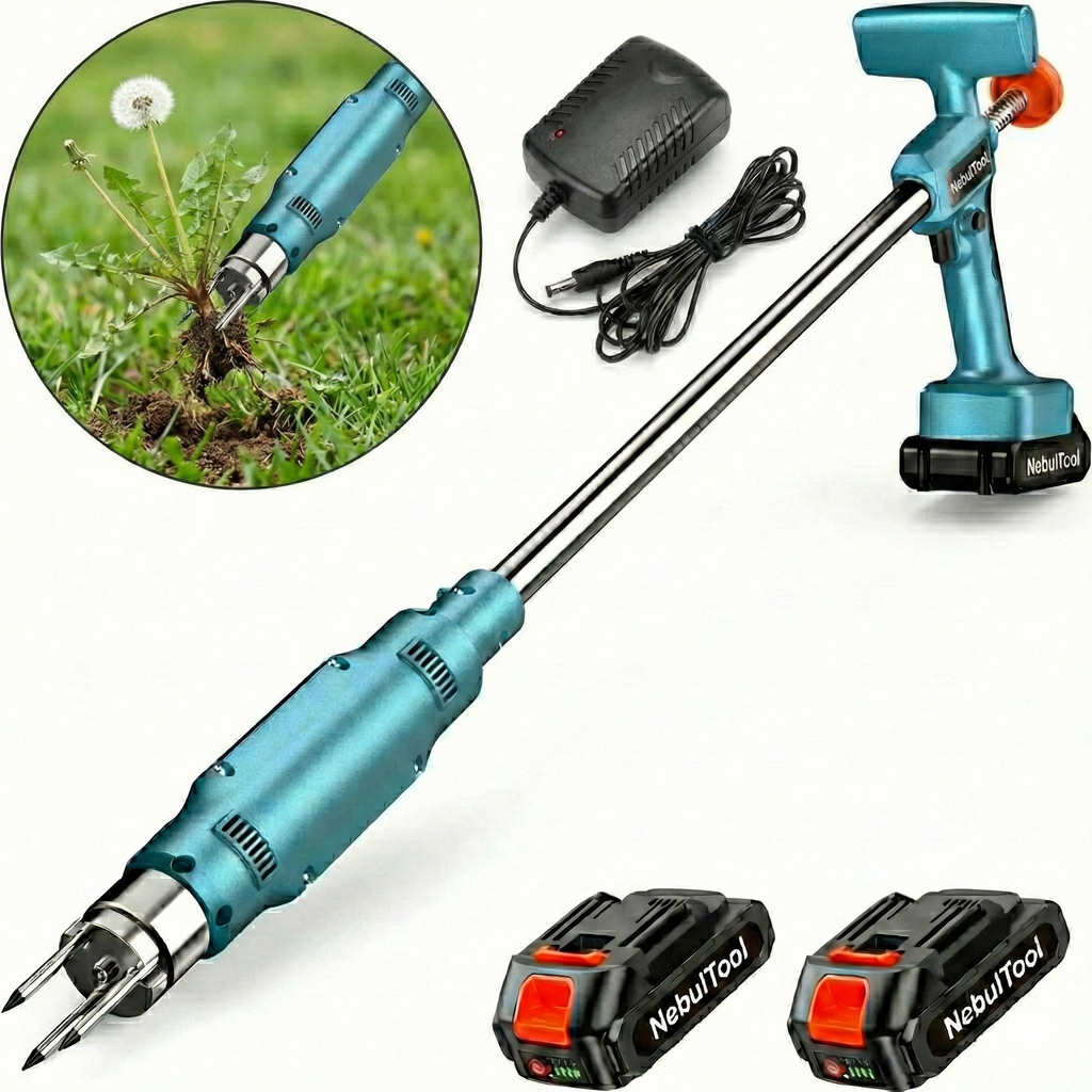 Cordless Electric Stand Weed Puller with Dual Batteries — Effortless Weed Removal - NebulTool