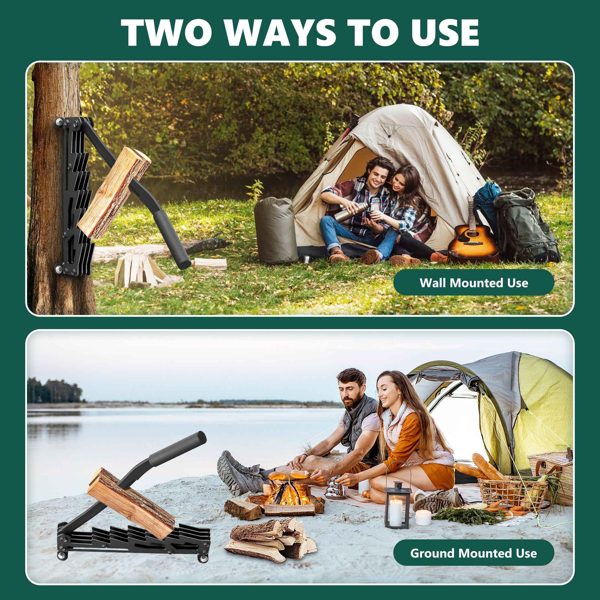 Heavy-Duty Wall Mounted Firewood & Kindling Splitter – Effortless Splitting, Safer Than an Axe