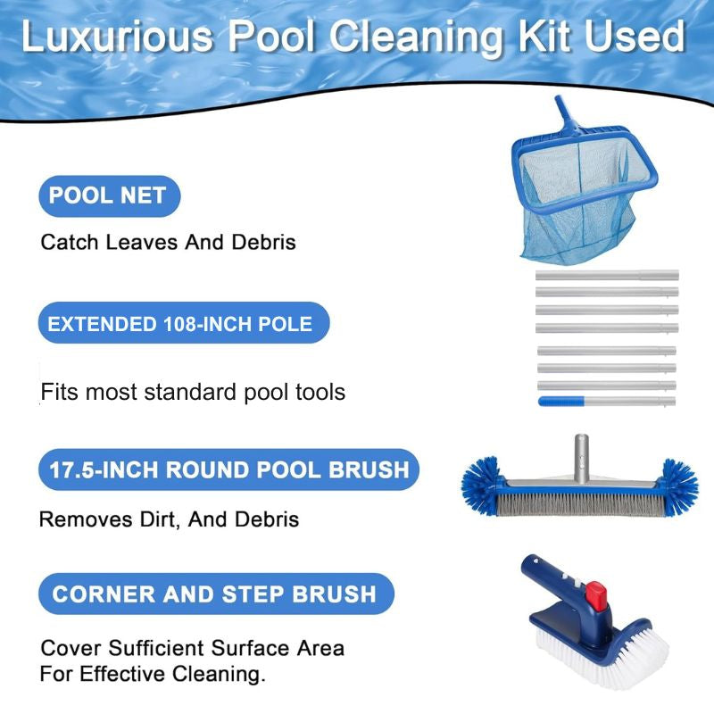 Pool Cleaning Kit – Complete Deep Cleaning System for Pools, Spas & Hot Tubs
