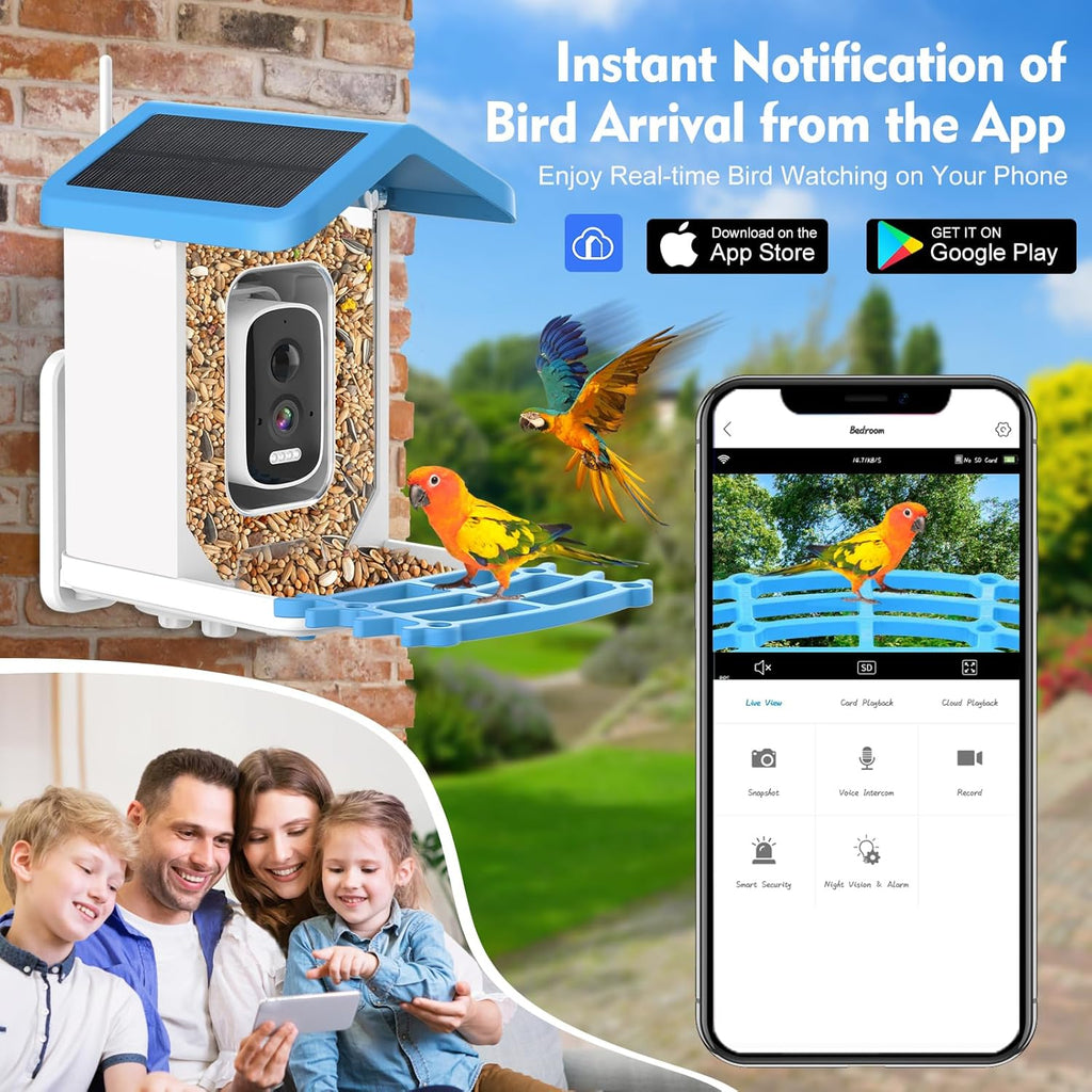 Solar Smart Bird Feeder with Camera — Wireless Wildlife Watching Hub - NebulTool