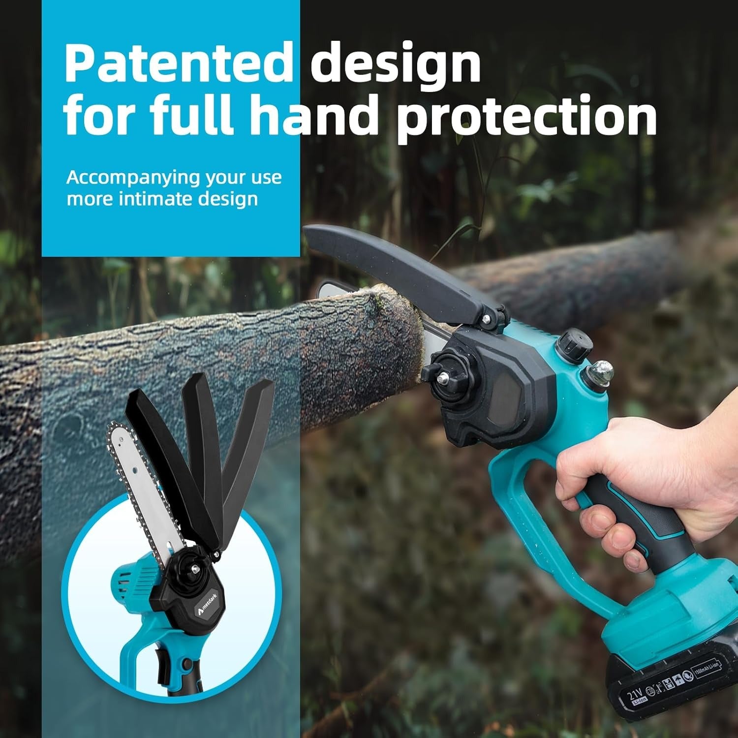 Compact Cordless Chainsaw with Dual Batteries — Powerful Outdoor Cutting Tool