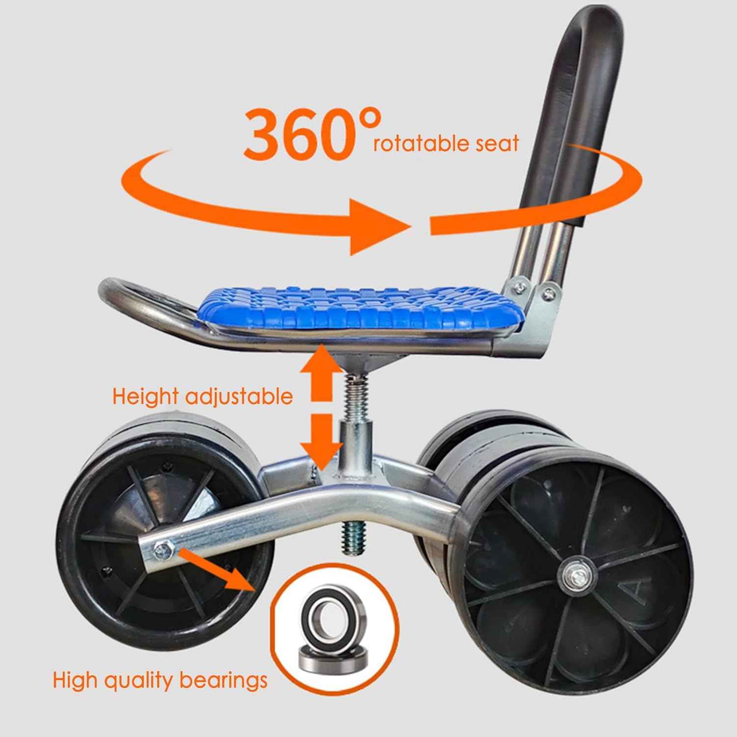 Ergonomic 360° Rotating Gardening Seat with Adjustable Height - NebulTool