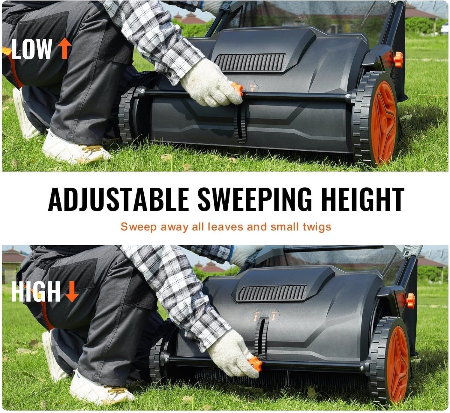 21-Inch Lawn Sweeper with 3.5 cu ft Collection Bag