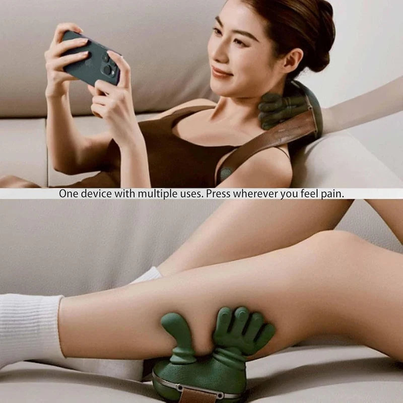4D Portable Massager - Shiatsu Deep Tissue Massage with Heat for Pain Relief & Relaxation