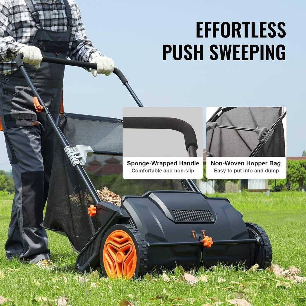 21-Inch Lawn Sweeper with 3.5 cu ft Collection Bag