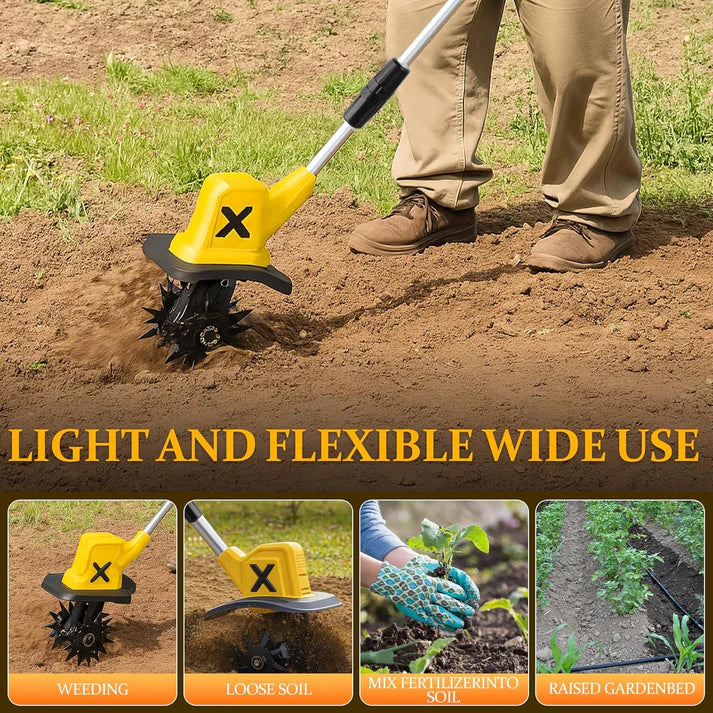 High-Speed 270RPM Rototiller with Dual 21V Batteries for Efficient Soil Cultivation