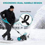 17-Inch Electric Snow Cleaner with Dual Batteries for Driveways & Walkways