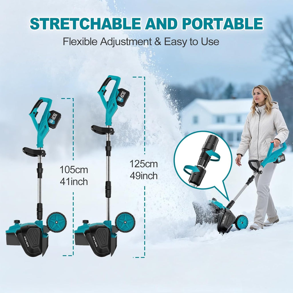 17-Inch Electric Snow Cleaner with Dual Batteries for Driveways & Walkways