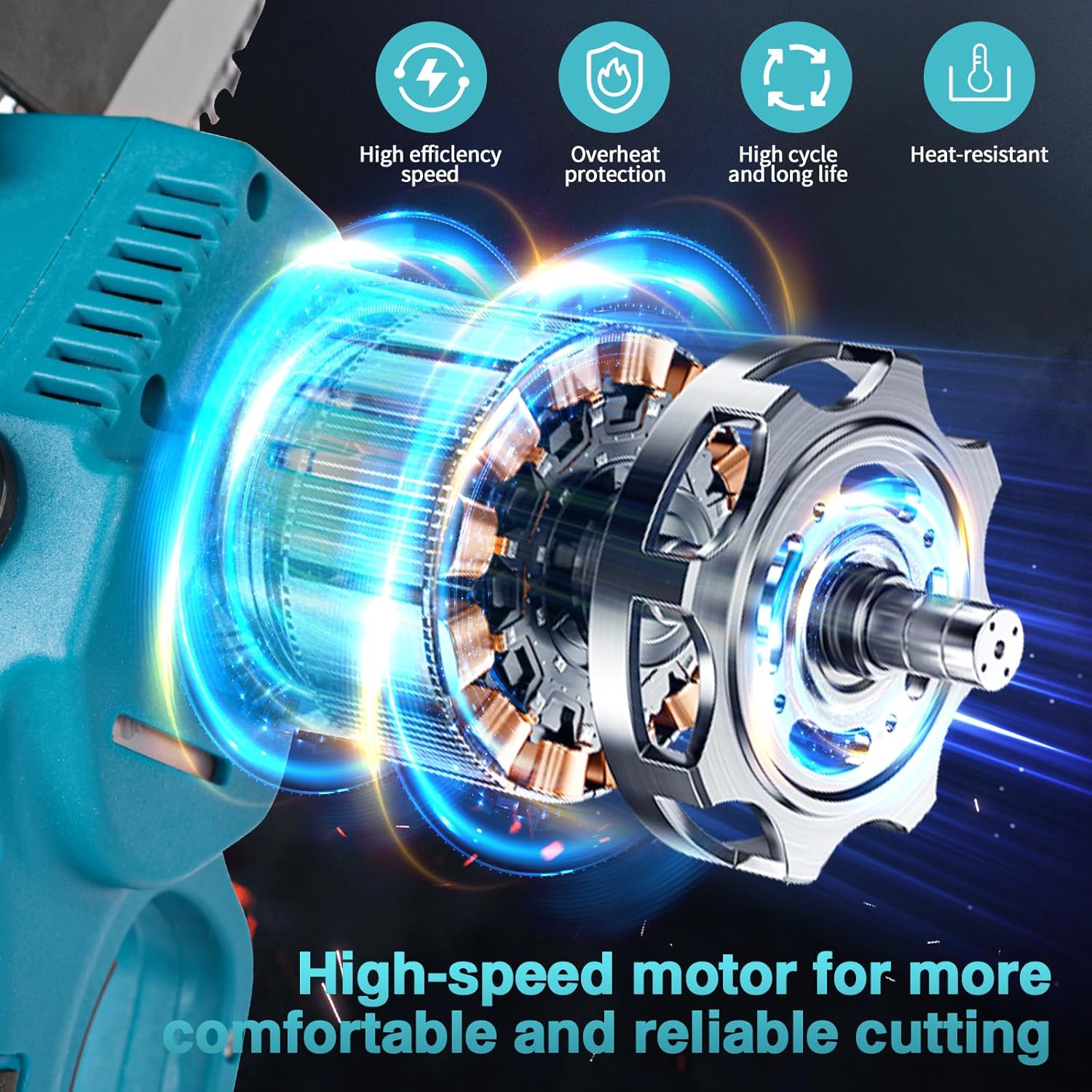 Compact Cordless Chainsaw with Dual Batteries — Powerful Outdoor Cutting Tool - NebulTool