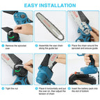 Compact Cordless Chainsaw with Dual Batteries — Powerful Outdoor Cutting Tool - NebulTool