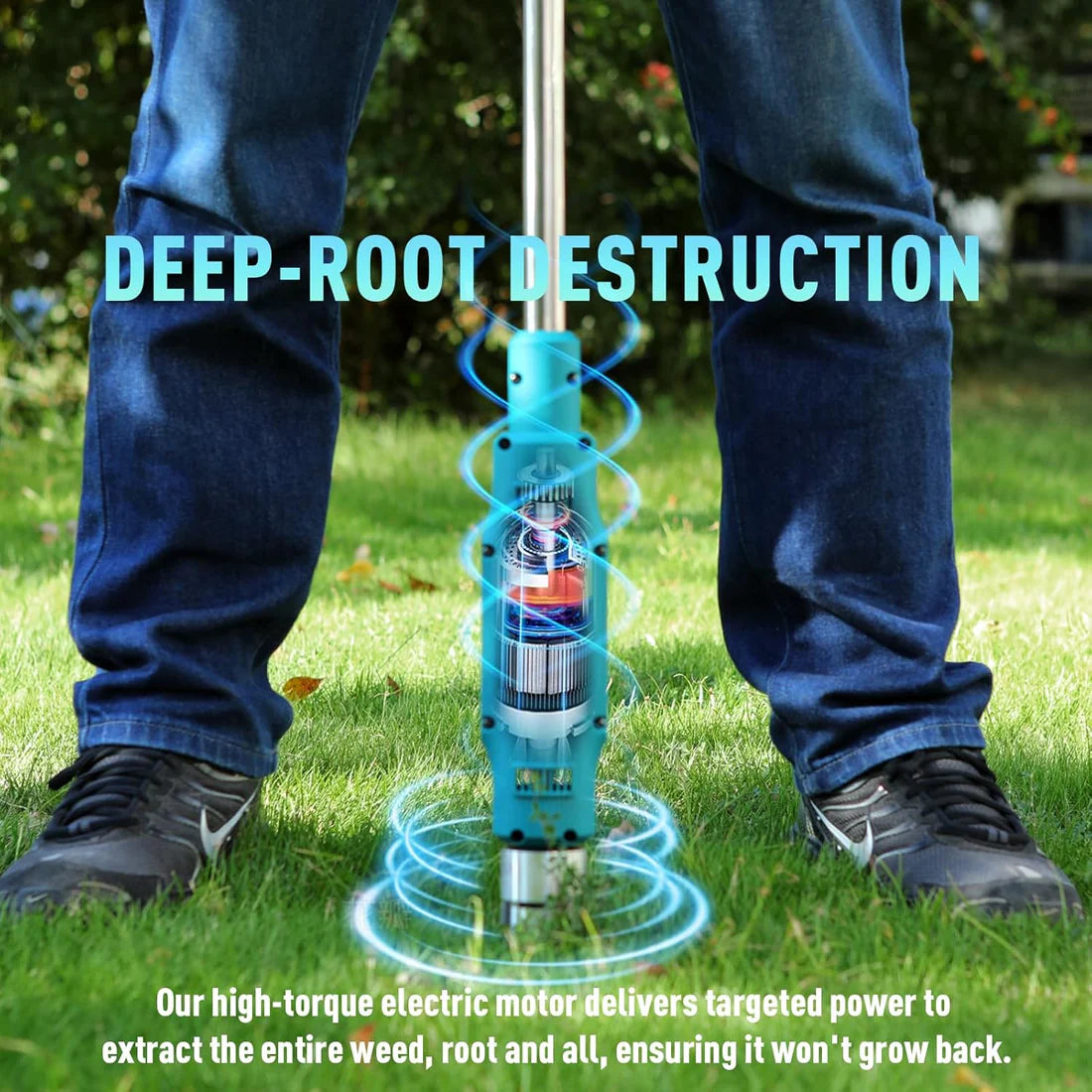 Cordless Electric Stand Weed Puller with Dual Batteries — Effortless Weed Removal