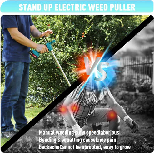 Cordless Electric Stand Weed Puller with Dual Batteries — Effortless Weed Removal - NebulTool