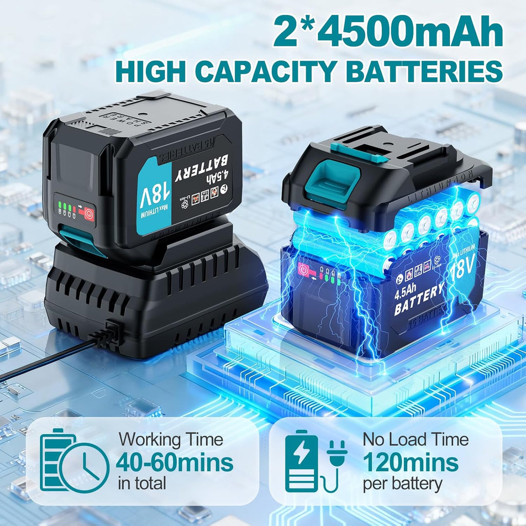 17-Inch Electric Snow Cleaner with Dual Batteries for Driveways & Walkways