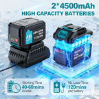 17-Inch Electric Snow Cleaner with Dual Batteries for Driveways & Walkways