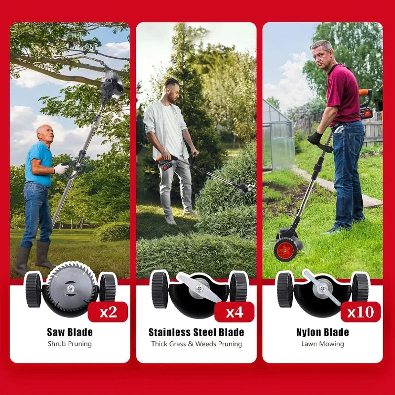 Adjustable Cordless 3-in-1 Weed Cutter — Trim, Edge & Mow with Ease