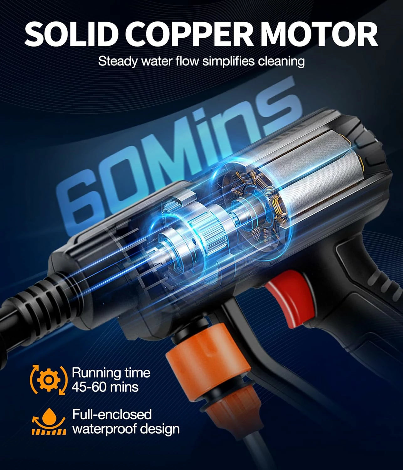 Cordless High-Pressure Washer with Dual Batteries — Portable Water Cleaning Power