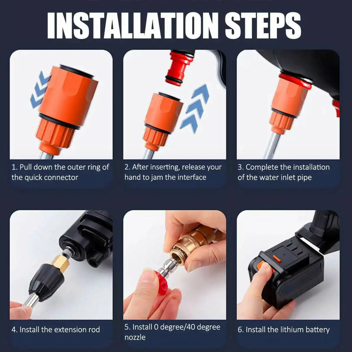 Cordless High-Pressure Washer with Dual Batteries — Portable Water Cleaning Power