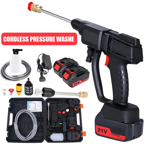 Cordless High-Pressure Washer with Dual Batteries — Portable Water Cleaning Power