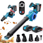 High-Power Battery Leaf Blower with 2 Batteries & 4 Nozzles