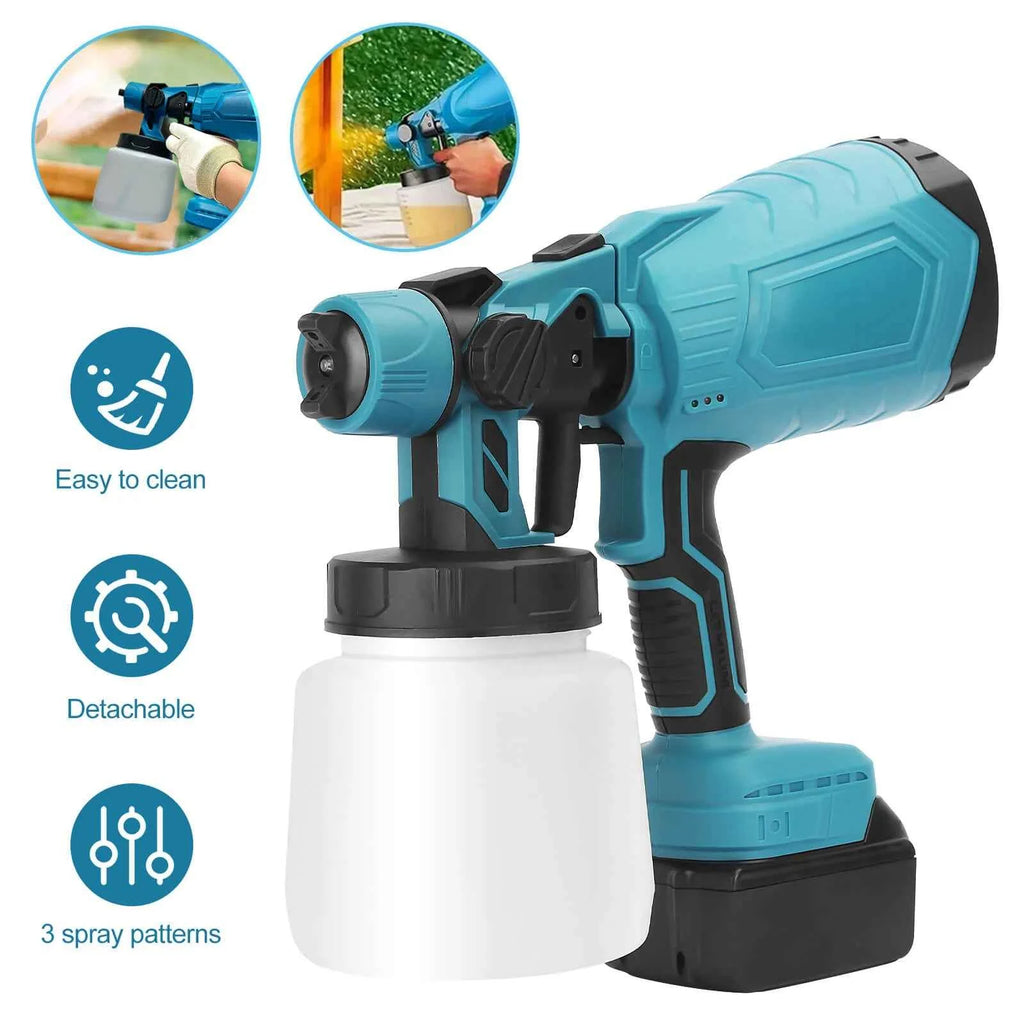 Cordless High-Pressure Paint Spray Gun with Dual Batteries – Fast & Even Finish