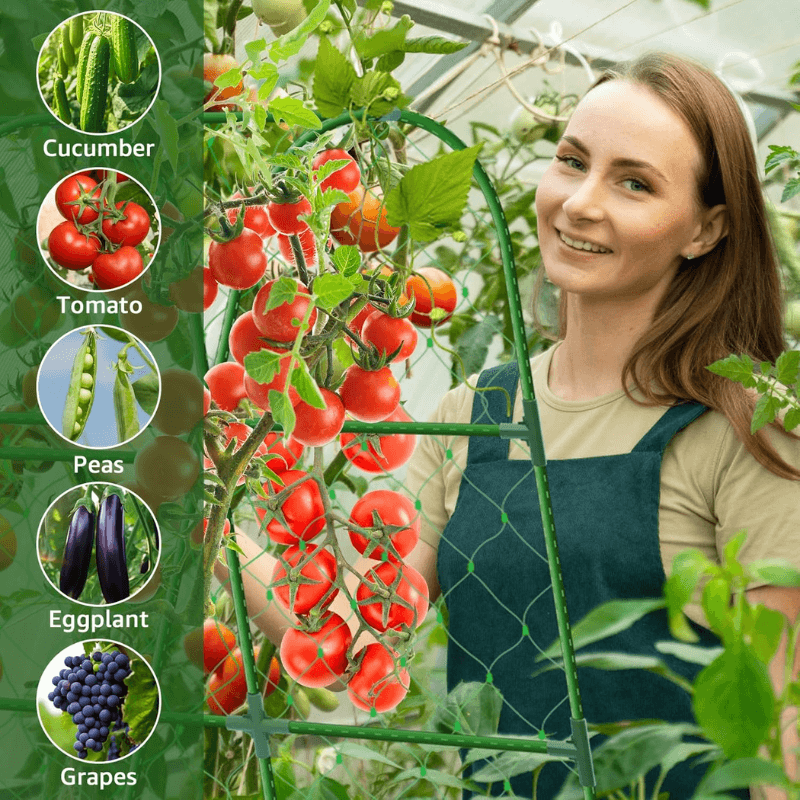 U-Shaped Garden Cucumber Trellis - Heavy-Duty Climbing Plant Support for Vegetables, Flowers & Vines