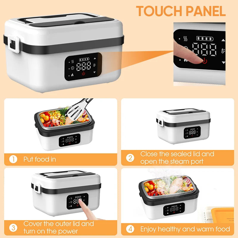 Rechargeable Portable Food Warmer for Work, Travel & Outdoor Meals