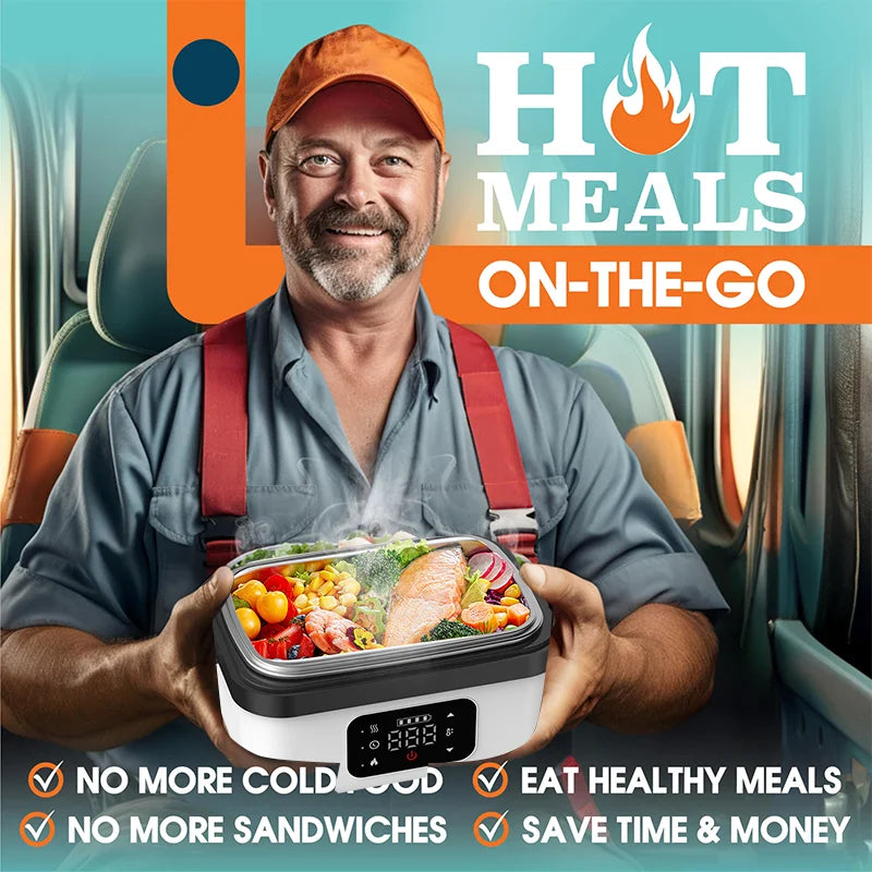 Rechargeable Portable Food Warmer for Work, Travel & Outdoor Meals