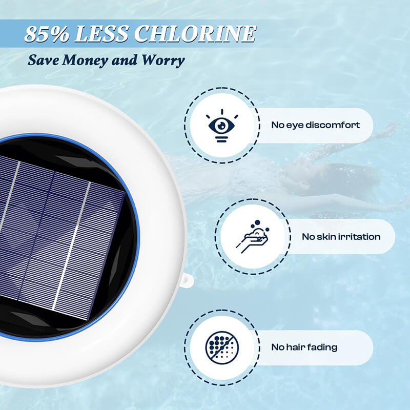 Solar Powered Pool Ionizer & Floating LED Ambience for Healthier Pools