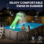 Solar Pool Fountain with LED Light Show for Pool Cooling & Outdoor Decoration