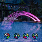 Solar Pool Fountain with LED Light Show for Pool Cooling & Outdoor Decoration