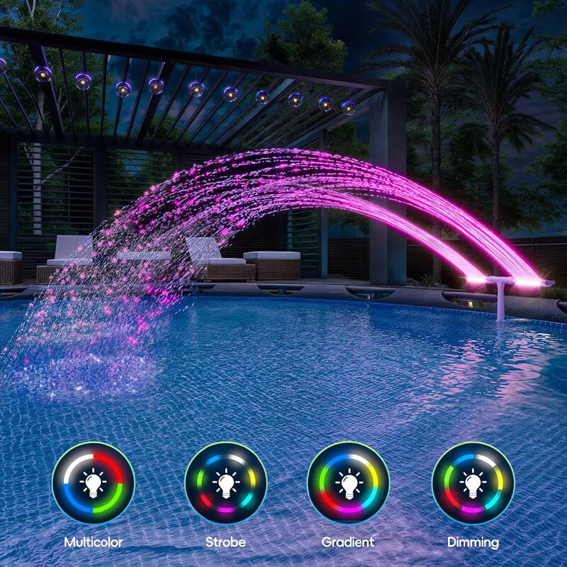 Solar Pool Fountain with LED Light Show for Pool Cooling & Outdoor Decoration