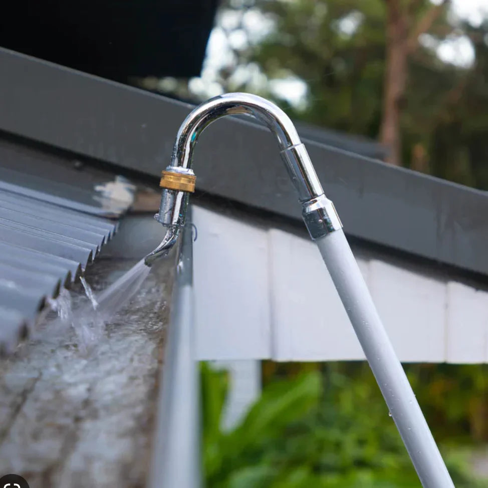 Extendable Gutter Cleaning Tool with High-Pressure Hose Nozzle