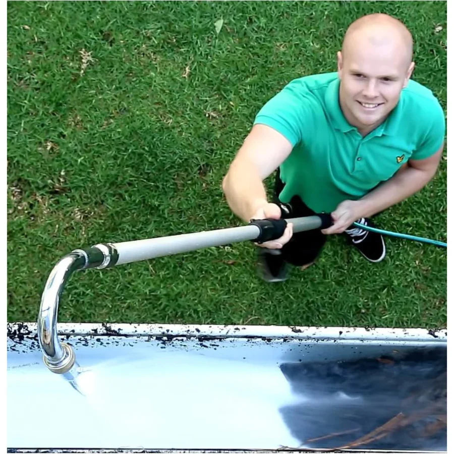 Extendable Gutter Cleaning Tool with High-Pressure Hose Nozzle