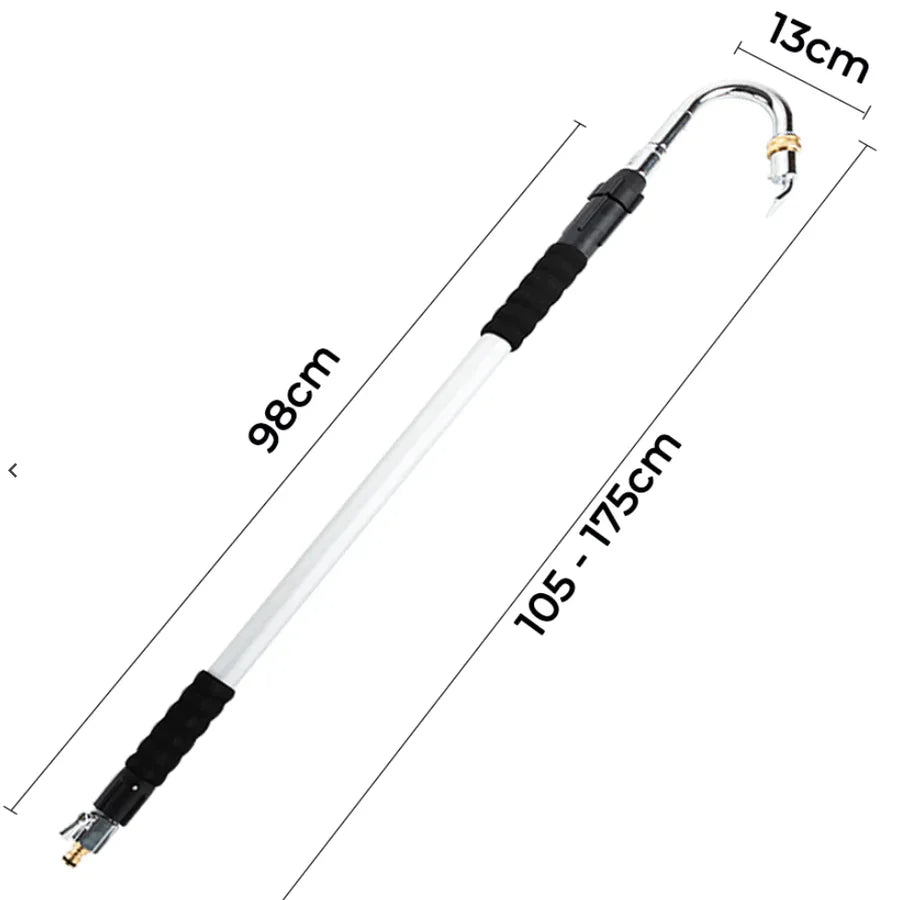 Extendable Gutter Cleaning Tool with High-Pressure Hose Nozzle