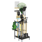 Garden Tool Organizer on Wheels - Heavy-Duty Rolling Tool Rack with Hooks for Yard, Garage & Shed Storage