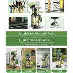 Garden Tool Organizer on Wheels - Heavy-Duty Rolling Tool Rack with Hooks for Yard, Garage & Shed Storage