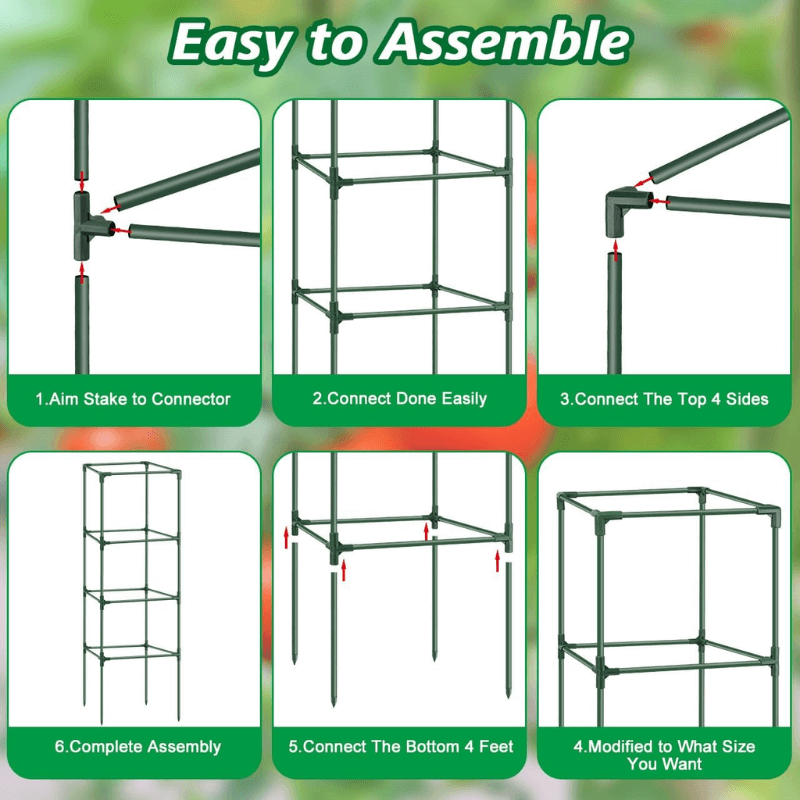Heavy-Duty Steel Plant Support for Tomatoes, Vegetables & Climbing Plants