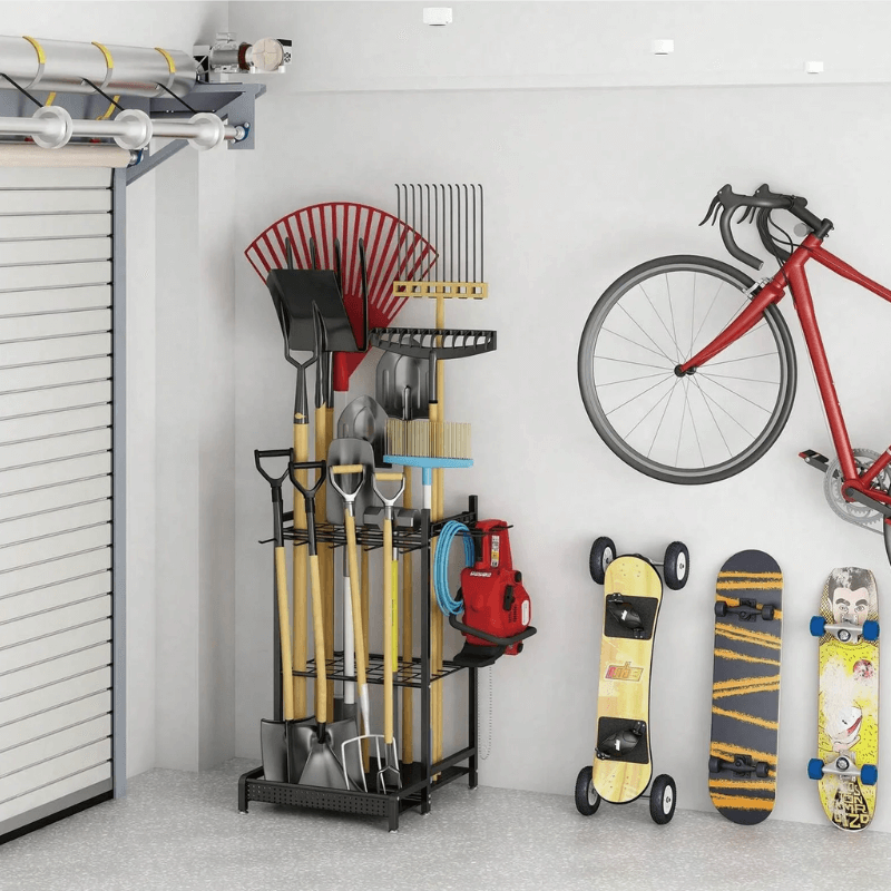 Garden Tool Organizer on Wheels - Heavy-Duty Rolling Tool Rack with Hooks for Yard, Garage & Shed Storage
