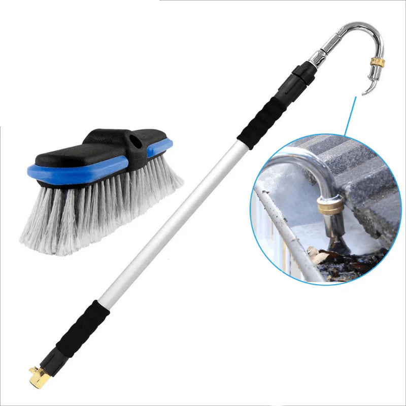 Extendable Gutter Cleaning Tool with High-Pressure Hose Nozzle