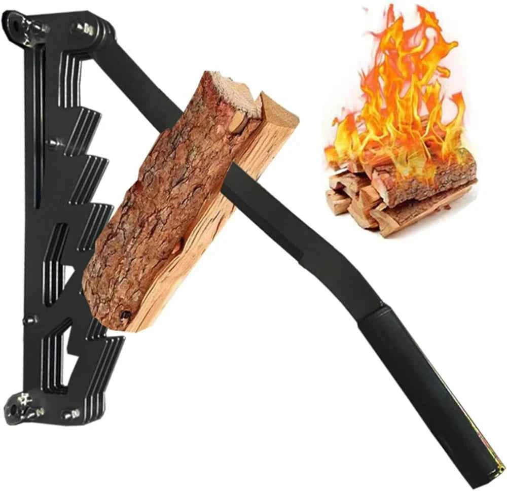 Heavy-Duty Wall Mounted Firewood & Kindling Splitter – Effortless Splitting, Safer Than an Axe