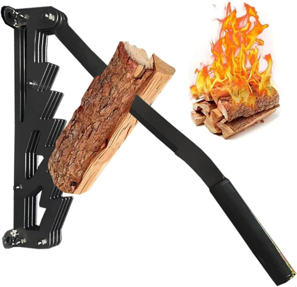 Heavy-Duty Wall Mounted Firewood & Kindling Splitter – Effortless Splitting, Safer Than an Axe