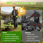 Cordless 2-in-1 Tiller Cultivator – Lightweight Power for Easy Soil Loosening & Garden Weeding