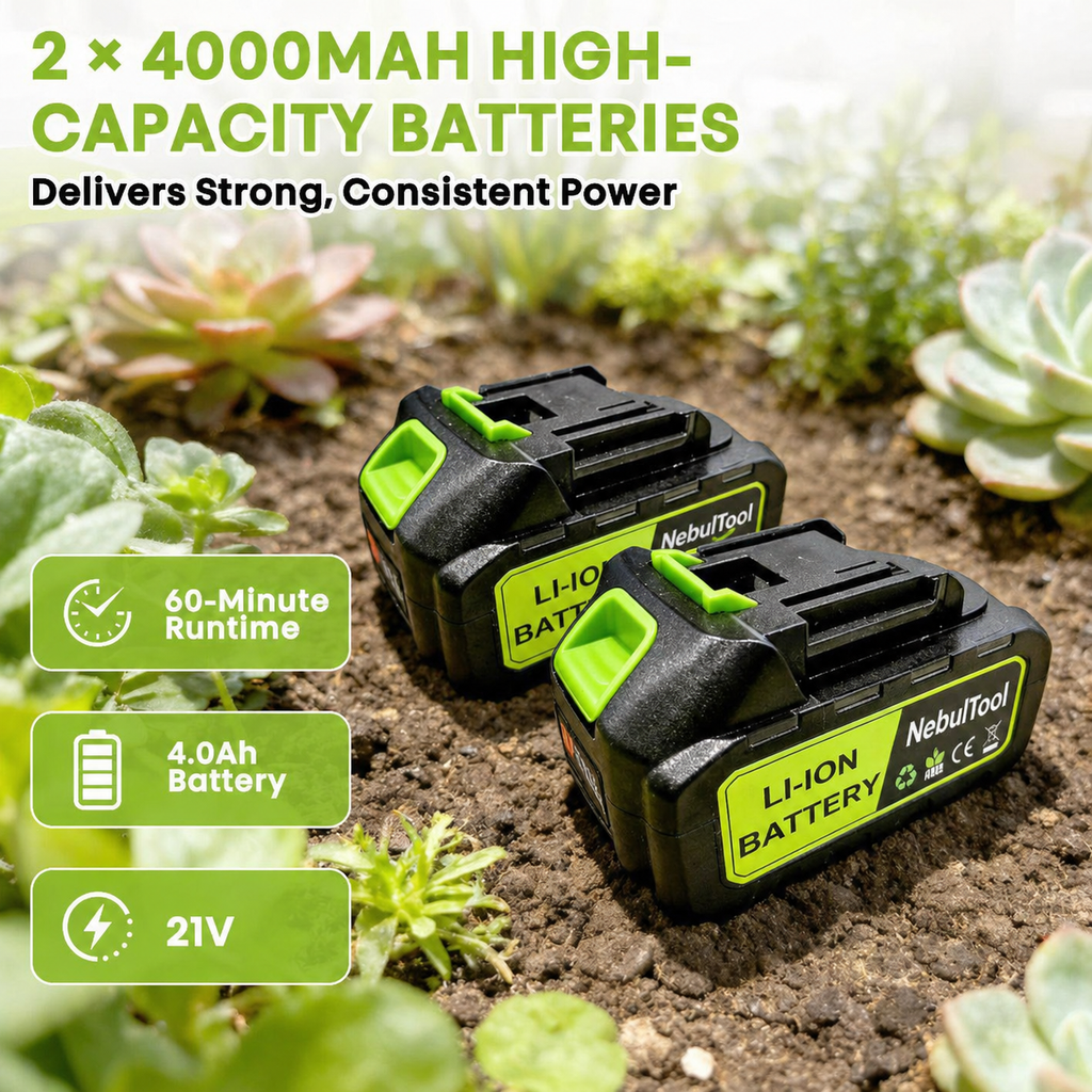 Cordless 2-in-1 Tiller Cultivator – Lightweight Power for Easy Soil Loosening & Garden Weeding