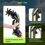 2-in-1 Cordless Tiller Cultivator with Extension Pole - Lightweight Electric Garden Tiller for Soil Loosening & Weeding