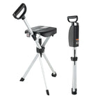 Folding Walking Stick with Seat - 2-in-1 Portable Walking Cane Chair for Seniors & Travel