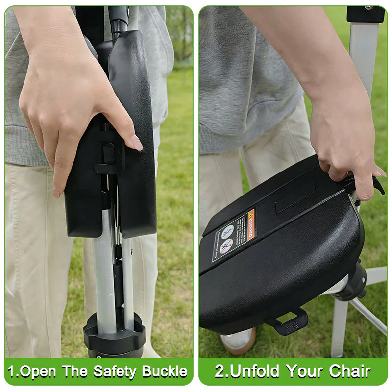 Folding Walking Stick with Seat - 2-in-1 Portable Walking Cane Chair for Seniors & Travel